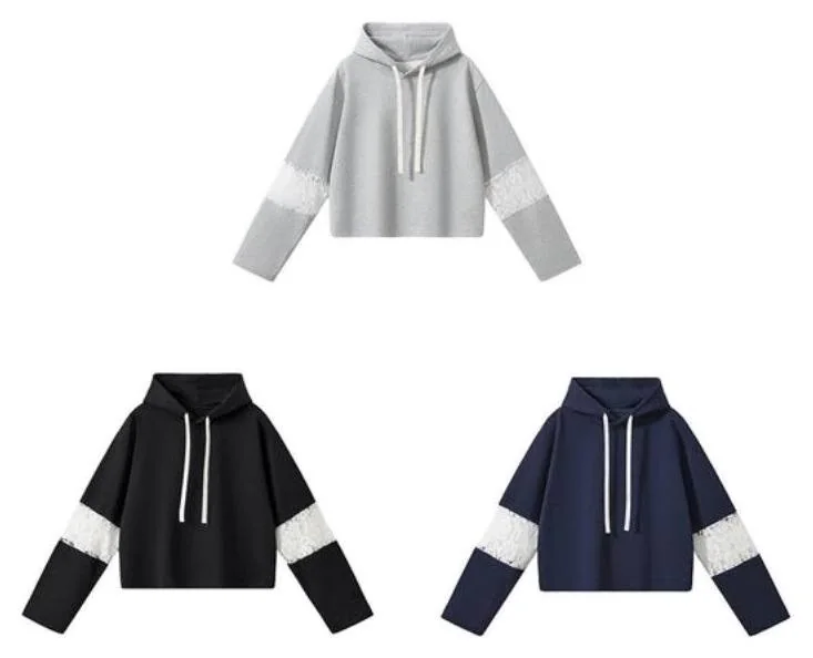 Y6327 Cropped Colour-Block Hoodie catalogue product