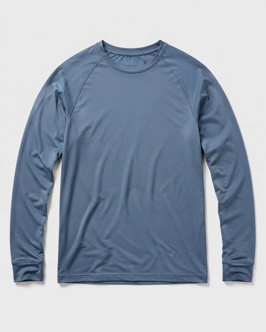 Slate Blue performance long sleeves on a neutral studio background
